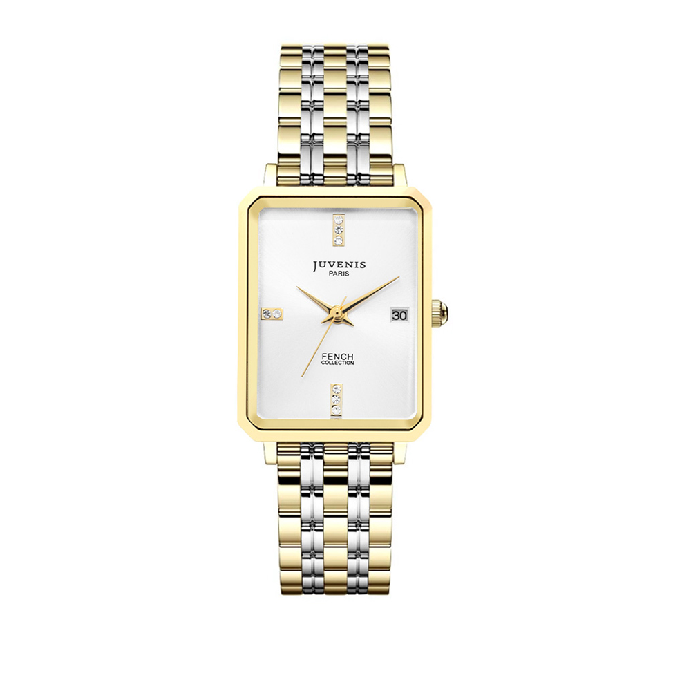 Picture of Juvenis Fench Sparkling Gold Square Watch JVB0067D1