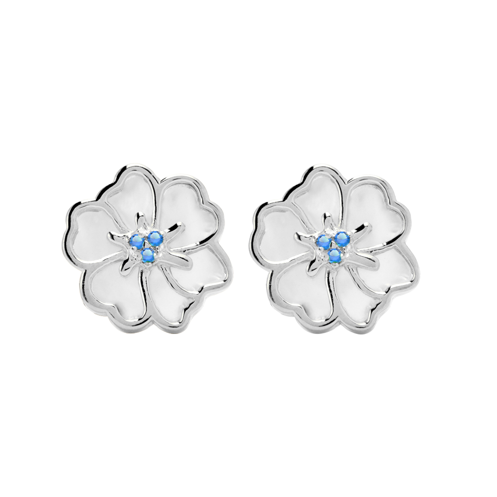 Picture of Juvenis Flower Earrings JLJ-CG21E0408S-BLU-SS-ER